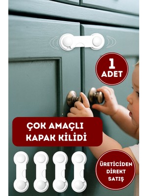 Wappa 1 Adet Beyaz Renk Kapak Kilidi Çocuk Güvenlik Kilidi Çekmece Dolap Kilidi Koruyucu Kilit Çok Amaçlı Güvenlik Kilidi
