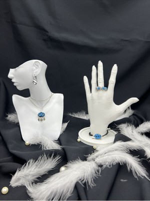 Feyza Design Beyaz Takı Organizeri Seti, 20 Cm, 2 Parça, Plastik Mücevher ve Aksesuar Saklama