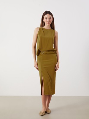 Lc Waikiki Yeni Sezon Beli Fermuarlı Dar Fit Etek