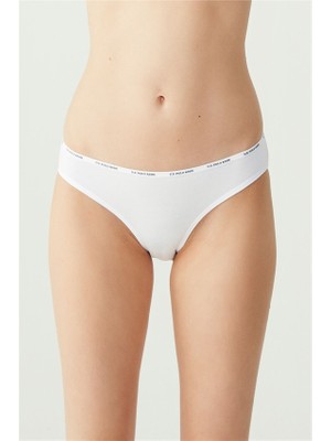 U.S. Polo Assn. 5'li Paket Kadın Düşük Bel Slip Pamuklu Karışık Renkli