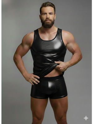 Marsilyan Erkek Lame Tank Top Boxer Takımı