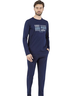 Pierre Cardin %100 Pamuklu Erkek Pijama Takım, Mevsimlik Uzunkollu