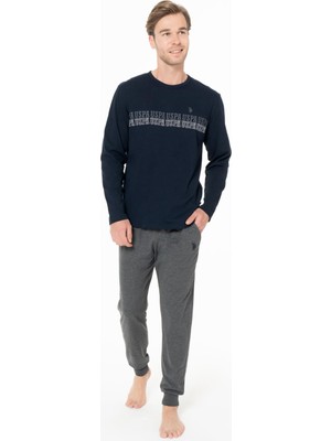 U.S. Polo Assn. Erkek Penye Dar Paçalı Ev Giyim Alt Üst Takım