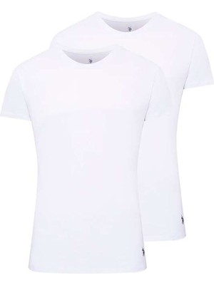 U.S. Polo Assn. %100 Pamuklu 2'li Amerikan Yaka Kısa Kol T-Shirt