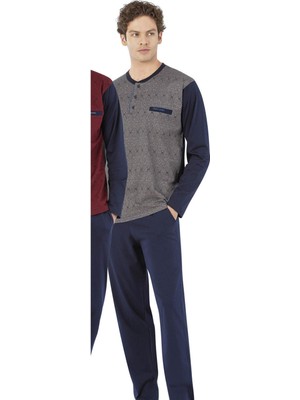 Pierre Cardin Kutulu Erkek Pijama Takım, %100 Pamuklu Jakarlı Pijama Takım