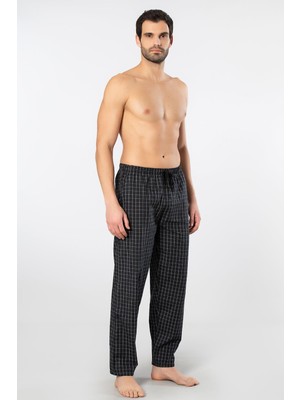 Cacharel Ekoseli Cepli Alt Pijama, %95 Pamuk %5 Likralı