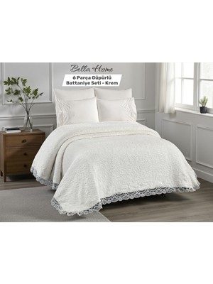 Bella Home Lumina Battaniyeli Fransız Yatak Örtüsü - 6 Parça - Orijinal Kutulu