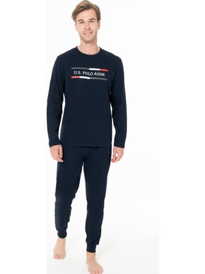 U.S. Polo Assn. Erkek Penye Dokuma Dar Paçalı Ev Giyim Alt Üst Takım