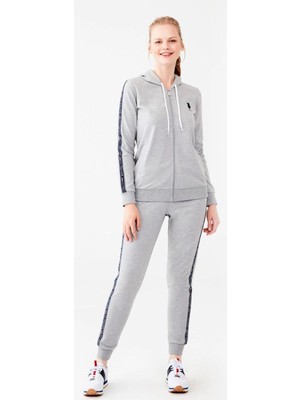 Kadın Fermuarlı Kapüşonlu Pijama Takımı