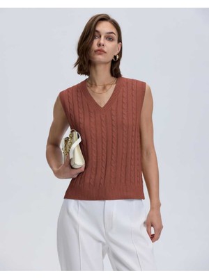 Youknitwear You Lim %100 Pamuk V Yaka Kadın Süveter