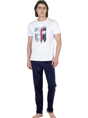 Pierre Cardin %100 Pamuklu Tam Kalıp Pijama Takım, Erkek T-Shirt Pantolon Takım, Ceplidir