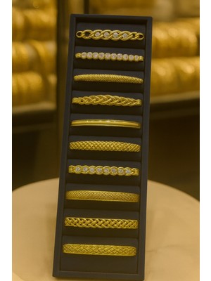 Feyza Design Şık Kadife Bileklik Standı, 11 Bölmeli, Düzenli ve Zarif Tasarım