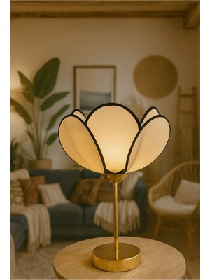 Feyza Design Rüya Gibi Çiçek Desenli Masa Lambası ve Abajur, Gece Işığı
