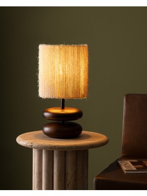 Feyza Design Şık Kahve/bej Abajur, Modern ve Zarif Dekoratif Aydınlatma