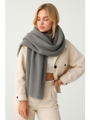 Myzi Store Kadın Siyah Kare Desenli Kalın Kışlık Şal – Oversize Şal