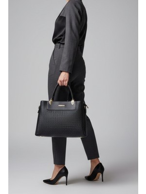 Armine 206 Siyah Örgü Kadın Çanta