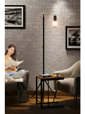 Feyza Design Şarjlı 3 Mod LED Okuma Işığı, Dekoratif Sarı Ampul, Standlı Fener