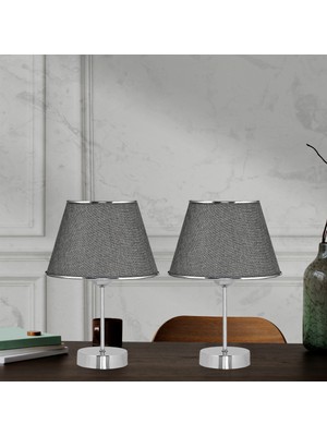Feyza Design Şık 2'li Abajur Seti, Komodin ve Yatak Odası, Çocuk Odası, Salon Için