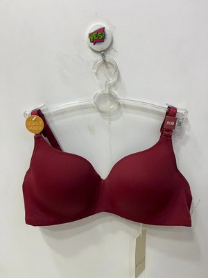Belvü Kadın C Cup Desteksiz Balenli Boş Kap Micro Bordo Sütyen