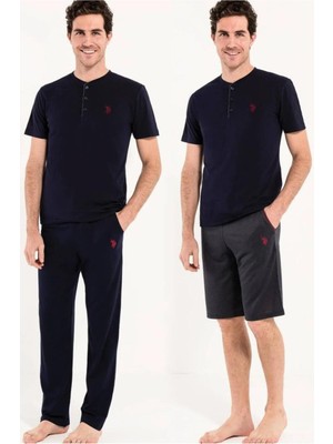 U.s. Polo Assn. Erkek 3lü Pijama Takımı, %100 Pamuk Pijama Takımı ve Şort