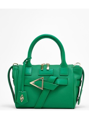 Hüvendo Kemer Toka Detaylı Orta Boy Uzun Askılı Kadın Günlük El ve Omuz Çantası Çimen