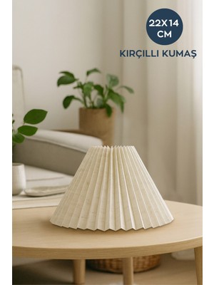 Feyza Design Kırçıllı Kumaş Pileli Abajur Başlığı, Şık ve Zarif Tasarım