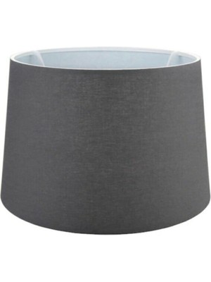 Feyza Design Kumaş Konik Lambader Şapkası, Füme, 35 cm Abajur Başlığı