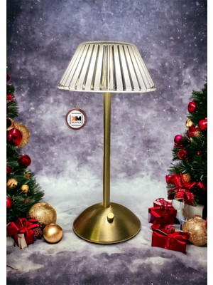 Feyza Design Şarjlı Kristal Yelpaze Abajur, Yılbaşı Masa Lambası, Dokunmatik Renk Seçenekleri