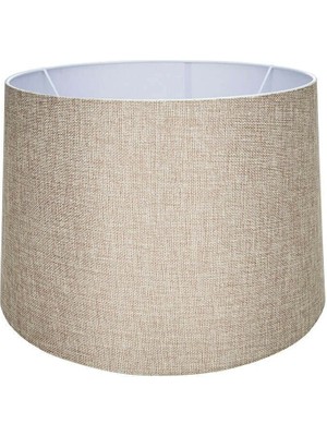 Feyza Design Keten Konik Şapka, 35CM Çap, Bej Kumaş, Abajur Şapkası