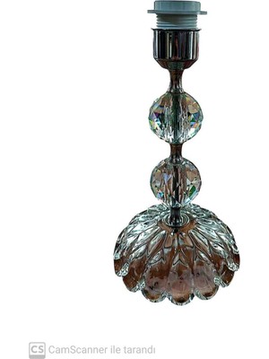Feyza Design Şeffaf Kristal Top Abajur Altlık, Zarif ve Şık Tasarım