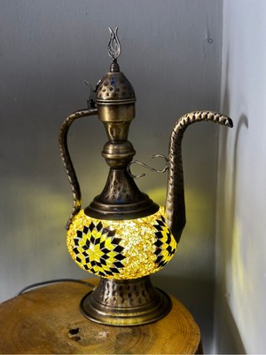 Feyza Design El Yapımı Mozaik Abajur ve Ampul Seti, Şık ve Eşsiz Dekorasyon Parçası