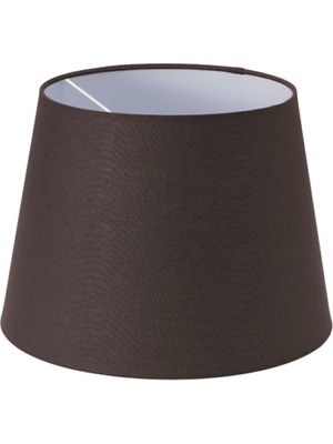 Feyza Design Kumaş Konik Lambader Başlığı, 35CM, Kahverengi, Modern ve Şık Tasarım