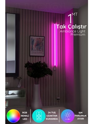 Feyza Design Renkli Çok Fonksiyonlu Köşe Abajur Yatak Üstü LED Gece Lambası