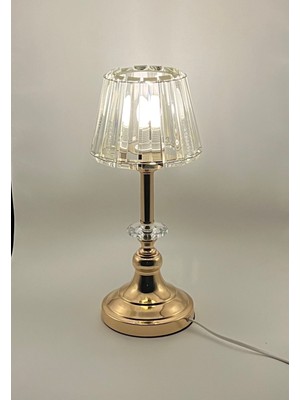 Feyza Design Şık ve Parlak Taşlı Dekoratif Abajur, Evinizde Zarafet Yaratır