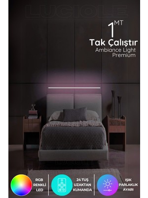 Feyza Design Renkli Rgb LED Abajur, Uzaktan Kumandalı Gece Lambası, Şık Lambader