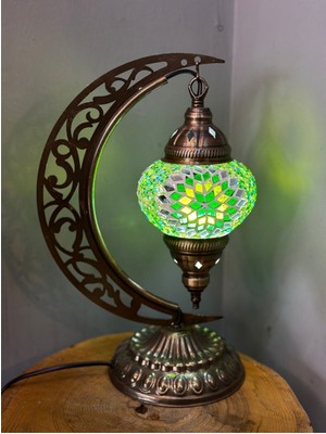 Feyza Design El Yapımı Mozaik Abajur, Masa Lambası ve Ampul Hediyeli