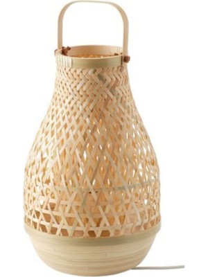 Feyza Design Modern Bambu Abajur 36 Cm, Şık ve Doğal Aydınlatma Ürünü