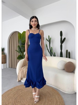 Livizmir Moda Dominic Eteği Büzgülü Midi Boy Elbise