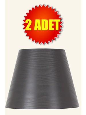 Feyza Design Şık Gri Modern Ikili Abajur Şapkası, Zarif ve Fonksiyonel Tasarım