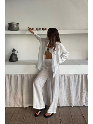 Livizmir Moda Gömlek - Pantolon Takım - Beyaz