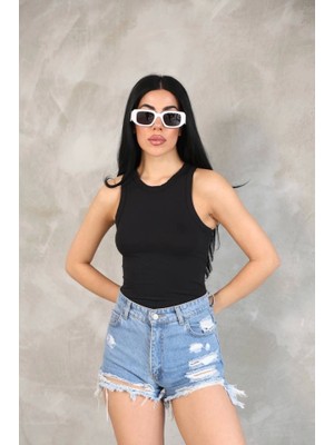 Livizmir Moda Kolsuz Badi Bluz - Siyah