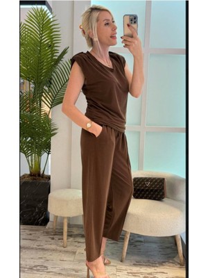 Livizmir Moda Kadın Vatkalı Düşük Kol Rahat Kesim Ikili Takım