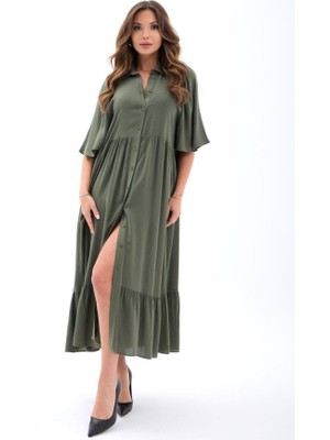 Livizmir Moda 5557 Elbise-Haki