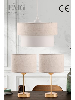 Feyza Design Şık 3'lü Avize ve Abajur Seti, Modern Tasarım ve Estetik Görünüm