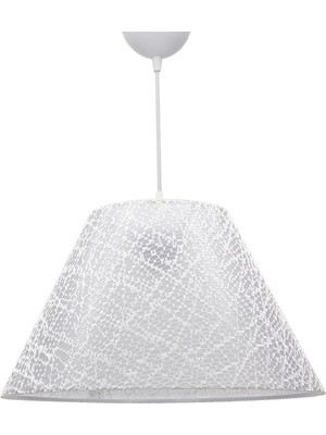 Feyza Design Şık Beyaz Dantelli Sarkıt Avize, Modern ve Zarif Aydınlatma Parçası