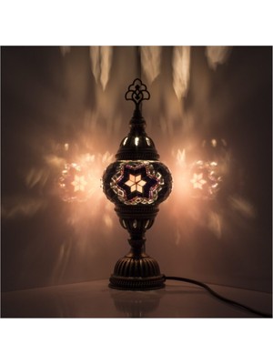Feyza Design El Yapımı Mozaik Masaüstü Lamba, Şık ve Renkli Aydınlatma