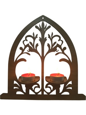 Ahşap Mumluk Duvar Dekoratif