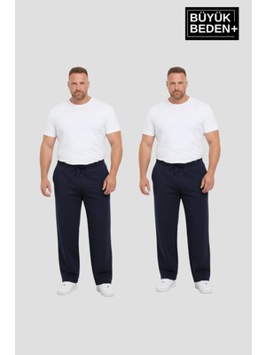 Superlife Erkek Büyük Beden Paça Reçme Ince Eşofman Altı 2’li Set – Rahat Kalıp SPR26BEA952+2