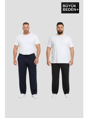 Superlife Erkek Büyük Beden Paça Reçme Ince Eşofman Altı 2’li Set – Rahat Kalıp SPR26BEA952+2