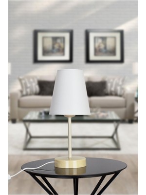 Feyza Design Şık ve Modern Beyaz Ayaklı Abajur ile Evinize Zarafet Katın